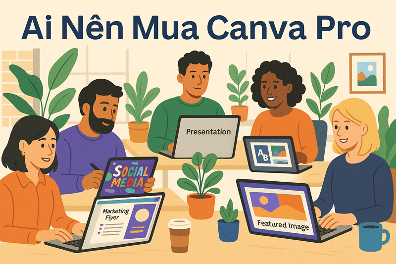 Tài khoản Canva Pro 8 Đối tượng nên mua Canva Pro - doanh nghiệp nhỏ, content creator, sinh viên, freelancer