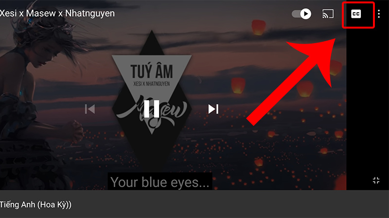 3 Cách bật/tắt và tùy chỉnh phụ đề tiếng việt trên Youtube chi tiết từ A đến Z 37 Nhấn vào biểu tượng hình vuông CC trên màn hình
