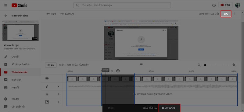 3 Cách cắt video trên Youtube nhanh gọn nhất “trong 1 nốt nhạc” 18 Sau khi đã chọn xong đoạn video cần cắt, nhấn vào Lưu (Save)