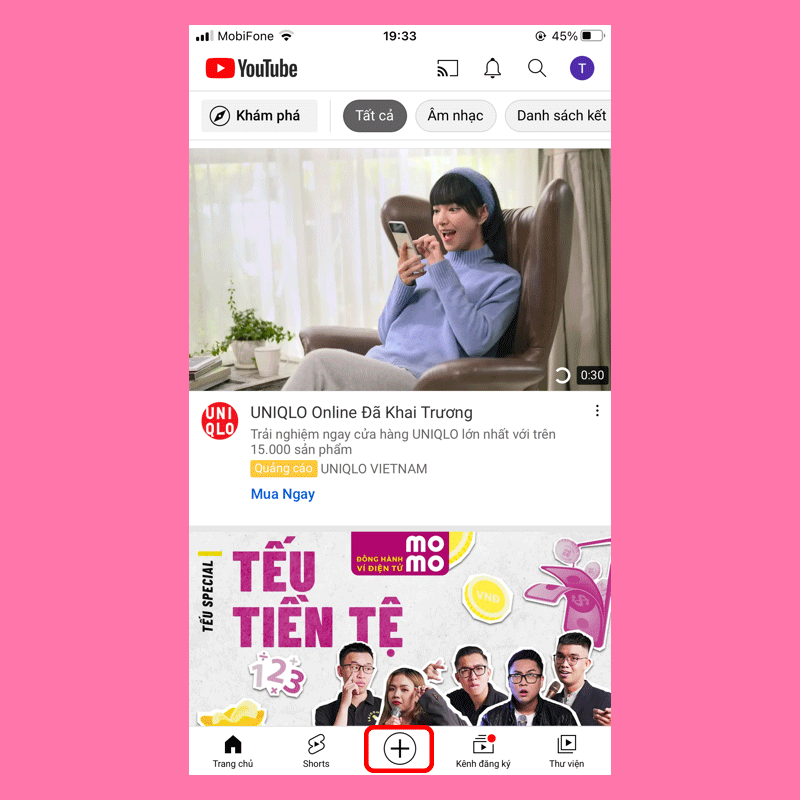2 Cách live stream Youtube đơn giản hiệu quả nhất hiện nay 17 Tại màn hình chính, nhấn vào biểu tượng dấu + ở giữa