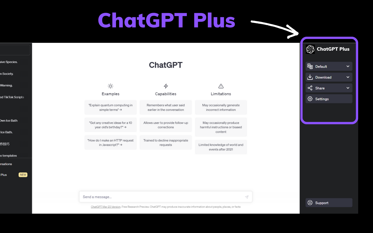 Giao diện tài khoản ChatGPT Plus Giao diện tài khoản ChatGPT Plus