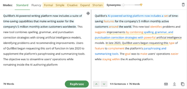 Bước 4: Nhấn nút [Paraphrase]