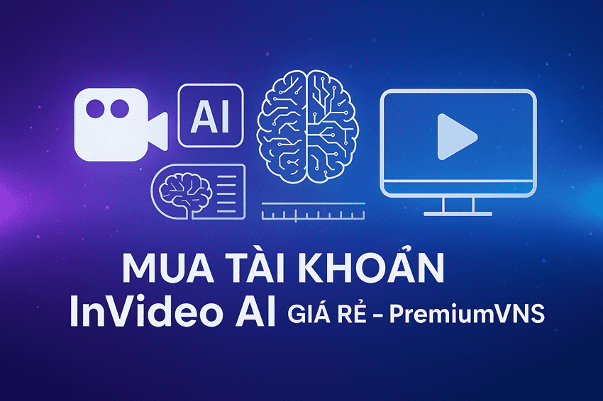 Banner chính InVideo AI - Tạo video từ văn bản với AI Mua tài khoản InVideo AI Premium giá rẻ tại PremiumVNS