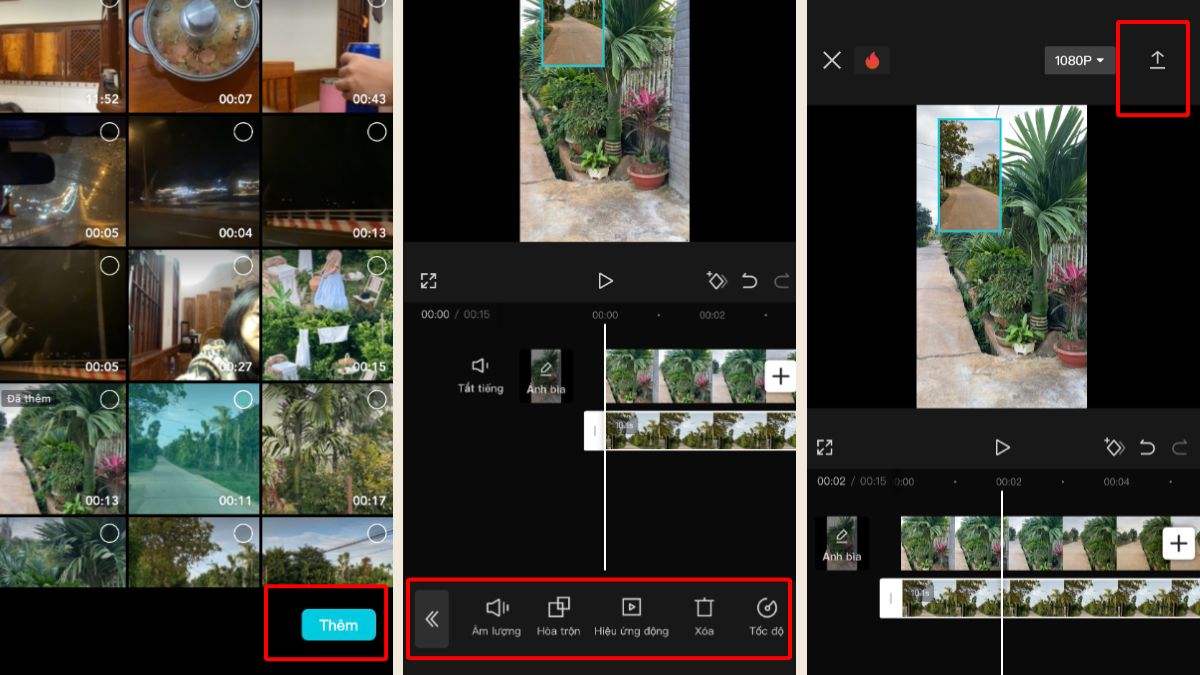Bước 6: Lưu video đã ghép Bước 6: Lưu video đã ghép