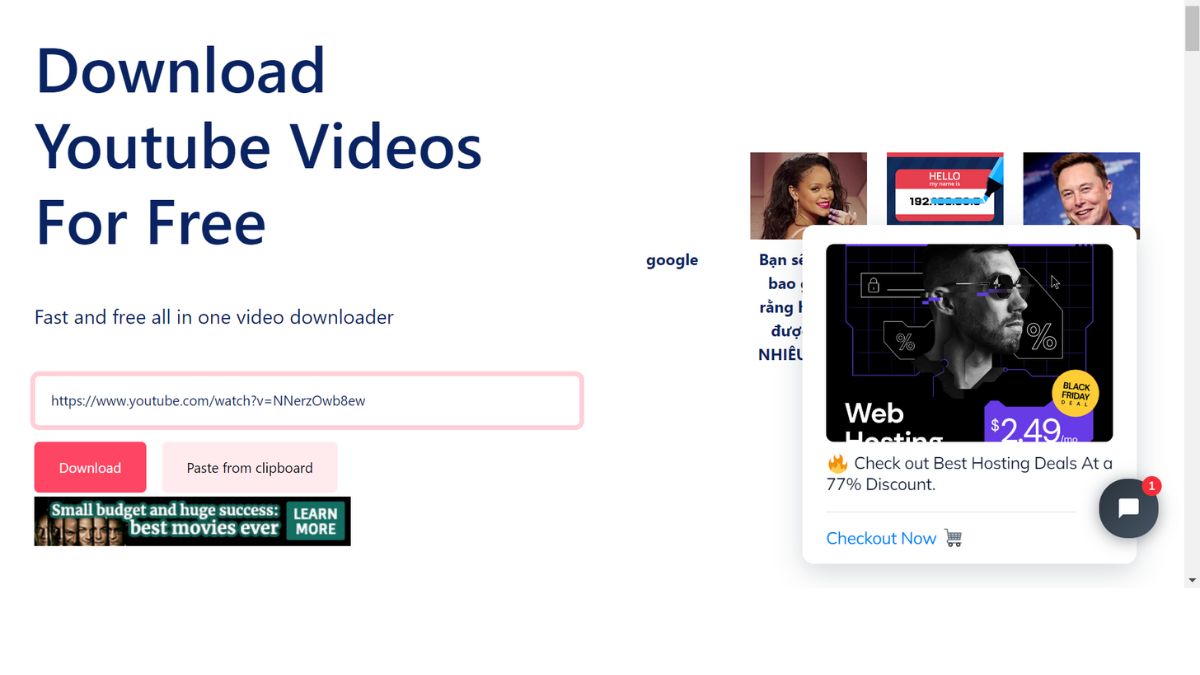 Bước 2: Truy cập website Onlinedownloader Bước 2: Truy cập website Onlinedownloader