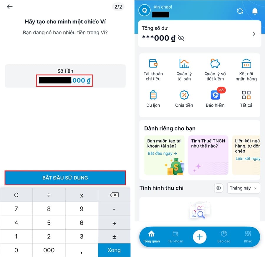 Thiết lập Sản phẩm ví