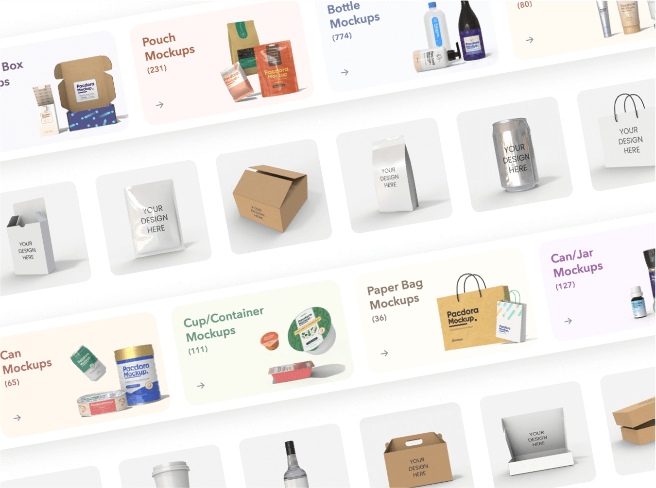 Tính năng Mockup của Pacdora Pro Tính năng Mockup của Pacdora Pro