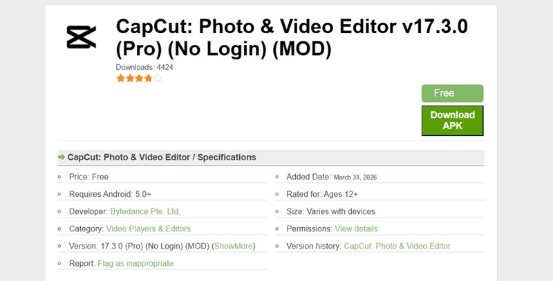 Tải Capcut Pro APK (Mod, Mở khóa Pro) Việt hóa miễn phí cho Android 9 Tải CapCut MOD APK (Mở khóa Premium) cho Android
