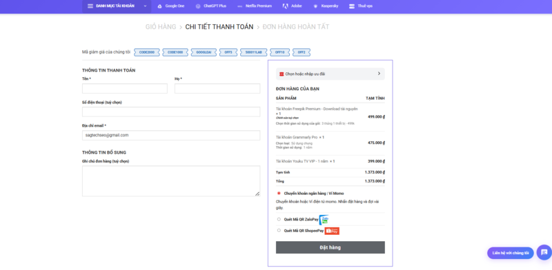 Youku TV VIP 19 Cách nâng cấp lên gói VIP chính chủ tại Premium VNS bước 2