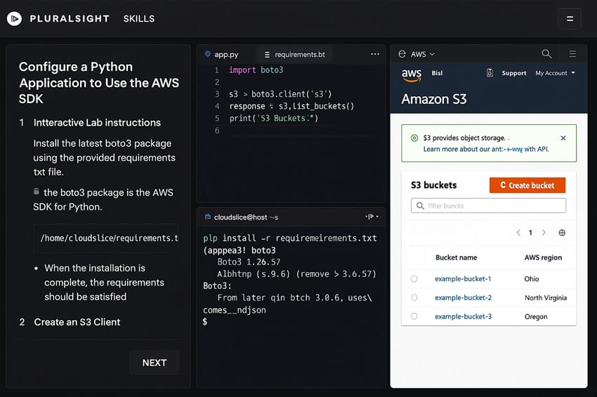 Môi trường lab và sandbox thực hành trên Pluralsight Skills