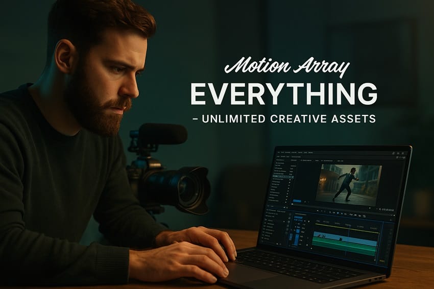 Motion Array Everything Banner Tài khoản Motion Array Everything với kho 600K templates cho video editing chuyên nghiệp