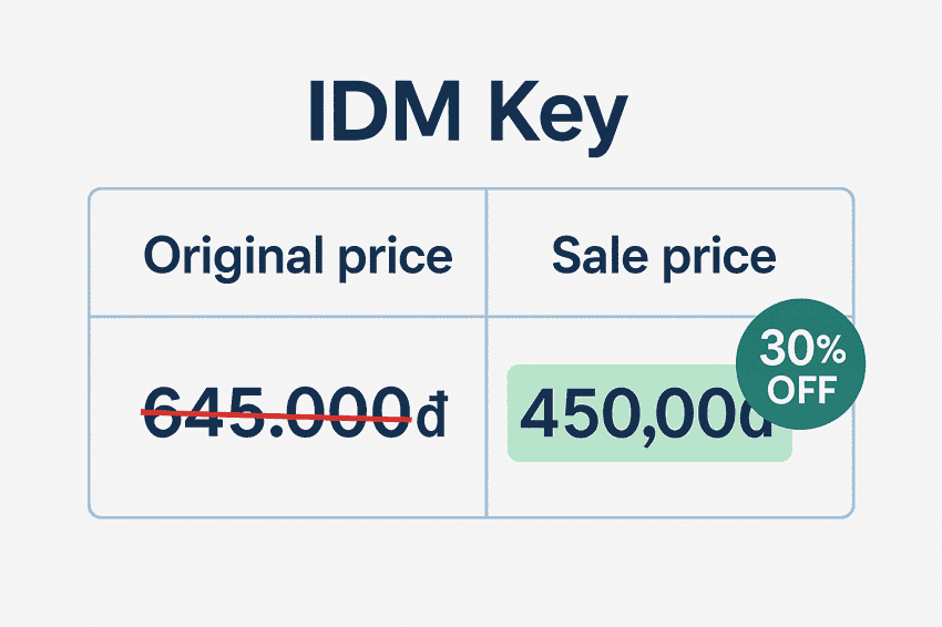 Bảng giá key IDM lifetime giá rẻ tại PremiumVNS