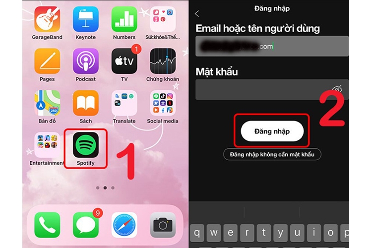 Đăng nhập tài khoản Spotify Premium