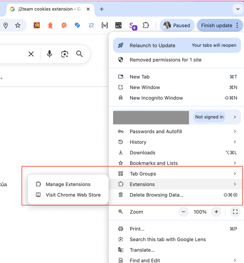 Cách sử dụng J2team cookies đăng nhập các tài khoản bản quyền chi tiết từ A đến Z 4 Vào tab extention trên Google và lựa chọn Visit Chrome web store
