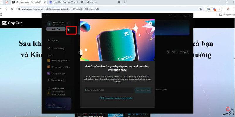 Bạn click vào hộp quà bên trái