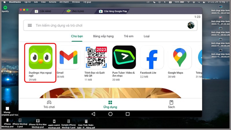 Bạn gõ từ khóa “Duolingo” vào thanh tìm kiếm Bạn gõ từ khóa “Duolingo” vào thanh tìm kiếm
