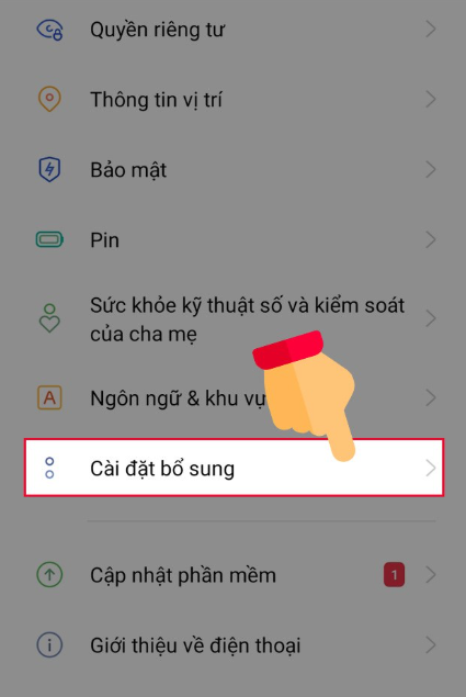Cài đặt bổ sung trên Android Cài đặt bổ sung trên Android