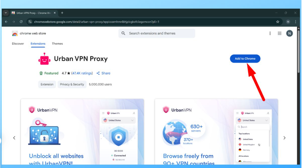 Cài Urban VPN và chuyển IP sang Mỹ Cài Urban VPN và chuyển IP sang Mỹ