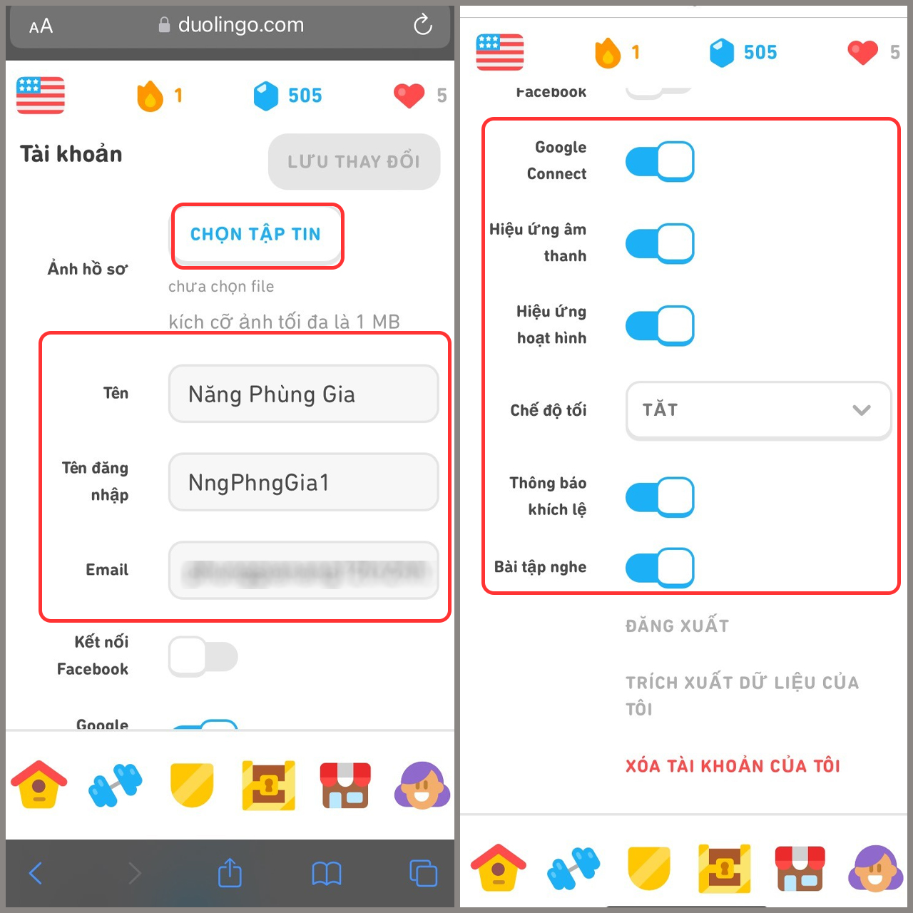 Bạn có thể cập nhật các thông tin cá nhân như ảnh đại diện, tên hiển thị, ngôn ngữ Bạn có thể cập nhật các thông tin cá nhân như ảnh đại diện, tên hiển thị, ngôn ngữ