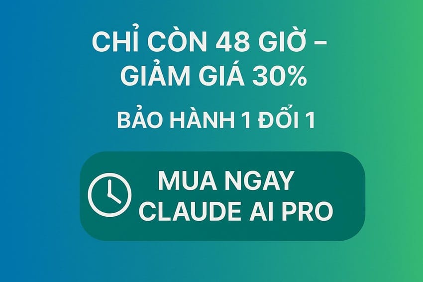 mua ngay Claude AI Pro với ưu đãi giới hạn