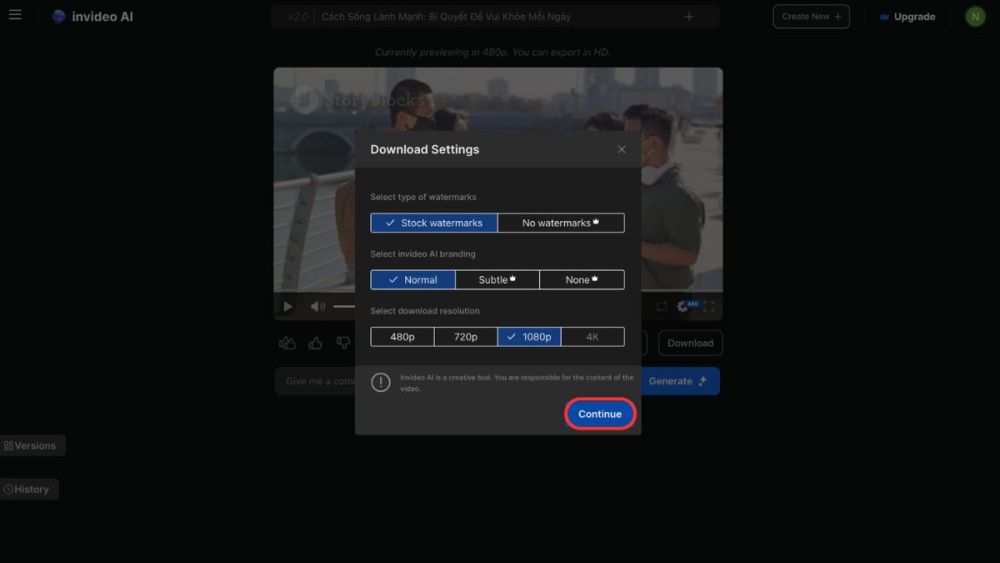 Hãy nhấn “Download” và lựa chọn định dạng, chất lượng video Hãy nhấn “Download” và lựa chọn định dạng, chất lượng video