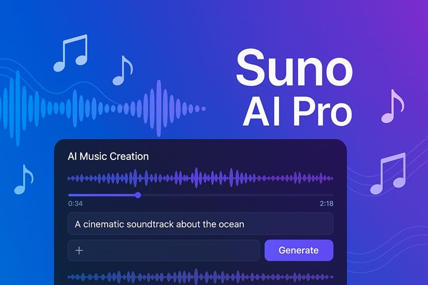 Tài khoản Suno AI Pro - Tạo nhạc AI chuyên nghiệp tài khoản Suno AI Pro với giao diện tạo nhạc AI hiện đại