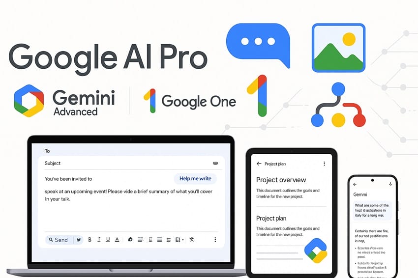 Tài khoản Google AI Pro với Gemini Advanced và tích hợp AI vào Workspace