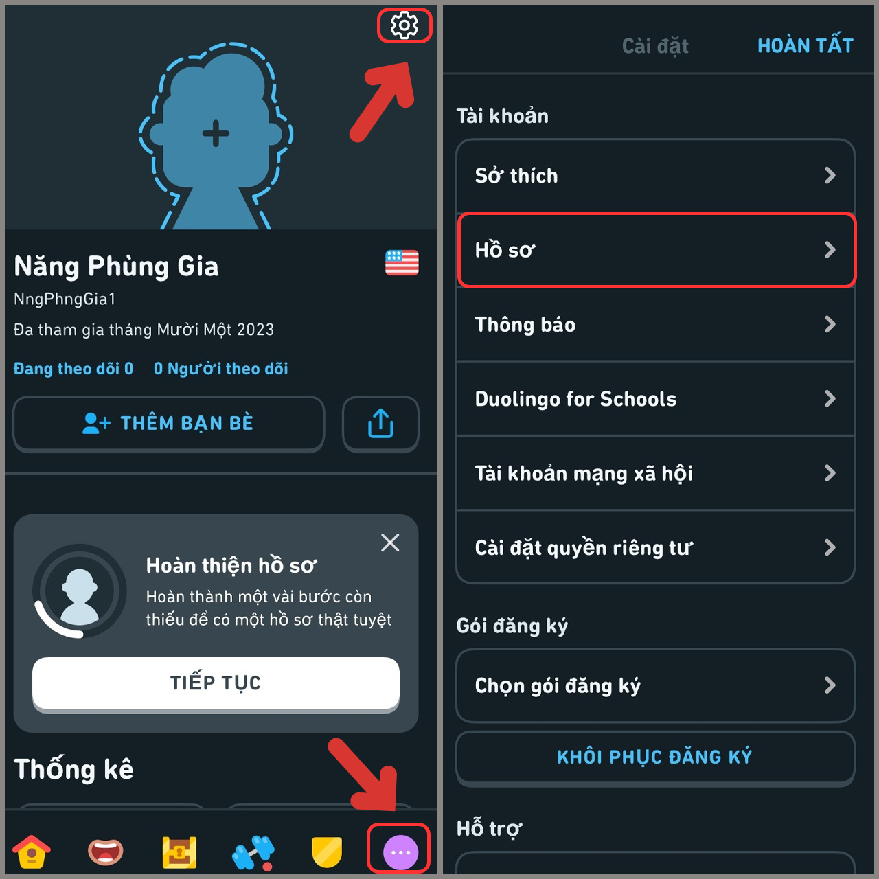Tạo hồ sơ Duolingo trên web Tạo hồ sơ Duolingo trên web