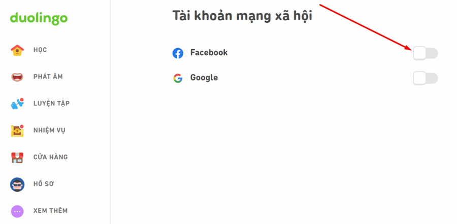 Tắt chức năng liên kết Google Connect hoặc Facebook Connect