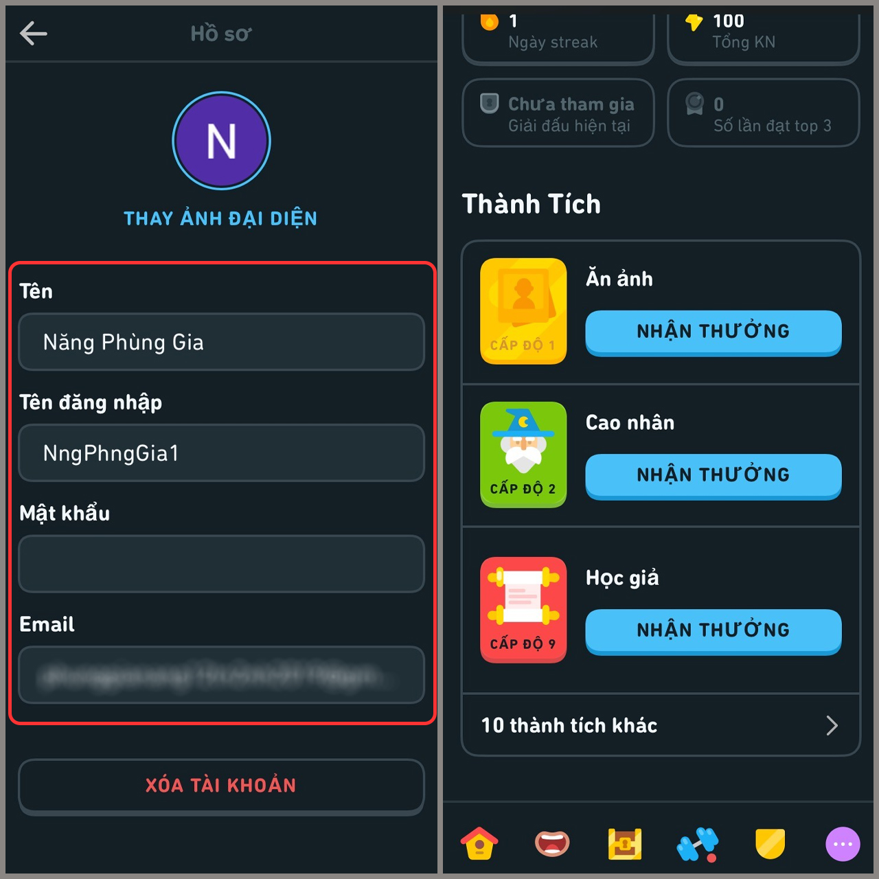 Thay đổi các thông tin hồ sơ trong Duolingo trên web Thay đổi các thông tin hồ sơ trong Duolingo trên web