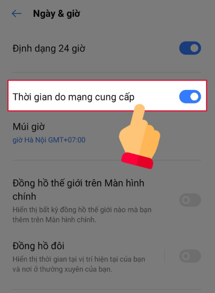 Thời gian do nhà mạng cung cấp trên Android Thời gian do nhà mạng cung cấp trên Android