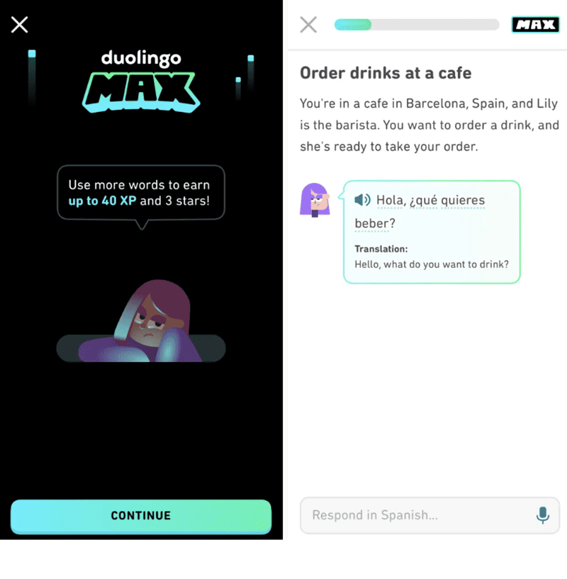 Roleplay tính năng luyện hội thoại bằng văn bản