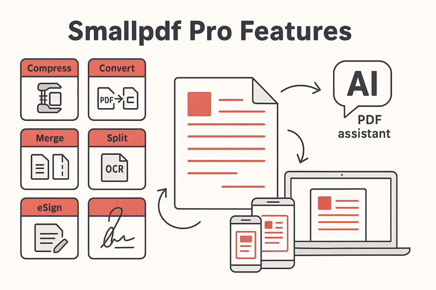 tính năng SmallPDF Pro với 30+ công cụ PDF chuyên nghiệp
