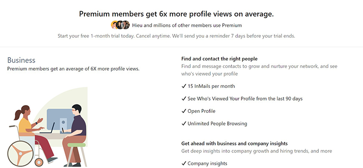 Bạn có thể sử dụng tài khoản LinkedIn Premium Career Bạn có thể sử dụng tài khoản LinkedIn Premium Career