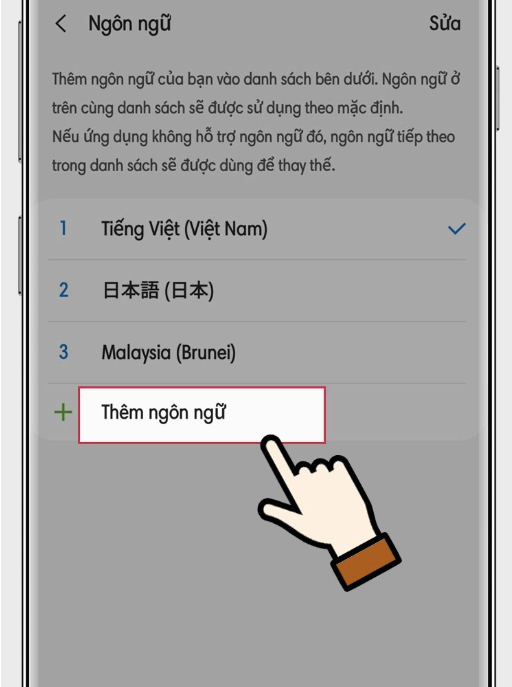Bạn nhấn Thêm ngôn ngữ Bạn nhấn Thêm ngôn ngữ