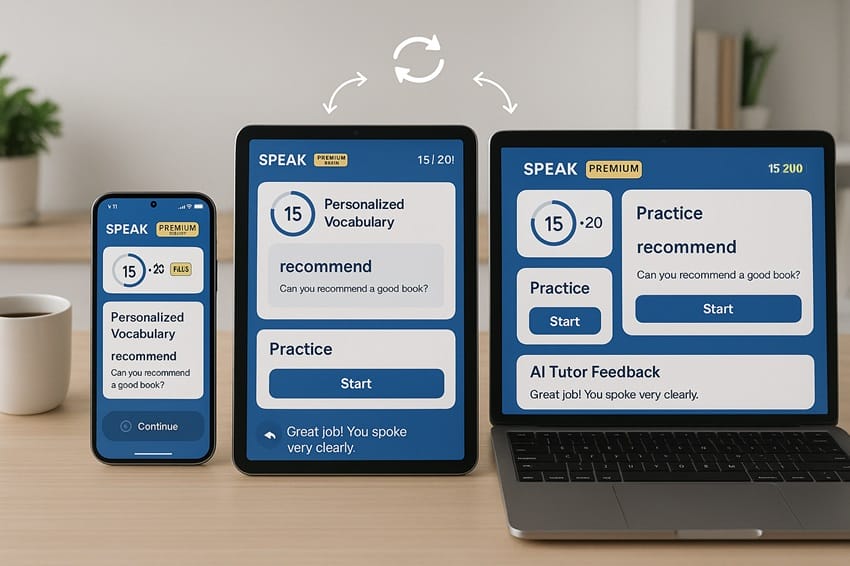 Sử dụng Speak Premium Plus đồng bộ trên nhiều thiết bị khác nhau