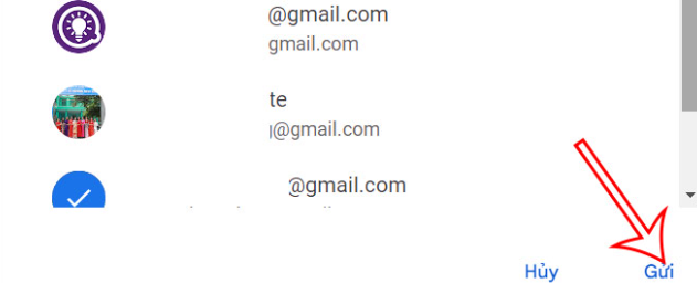 Sau khi nhập email, bạn nhấn Gửi lời mời Sau khi nhập email, bạn nhấn Gửi lời mời
