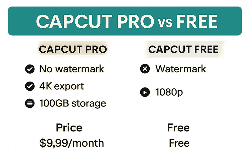 So sánh CapCut Pro vs Free