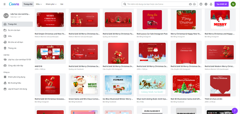 Bạn truy cập vào trang chủ của Canva Bạn truy cập vào trang chủ của Canva