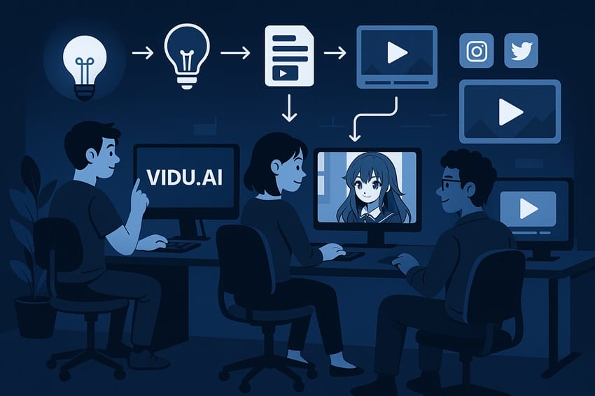 Workflow Chuyên Nghiệp Với Vidu AI Quy trình tạo nội dung video của content creator sử dụng Vidu AI