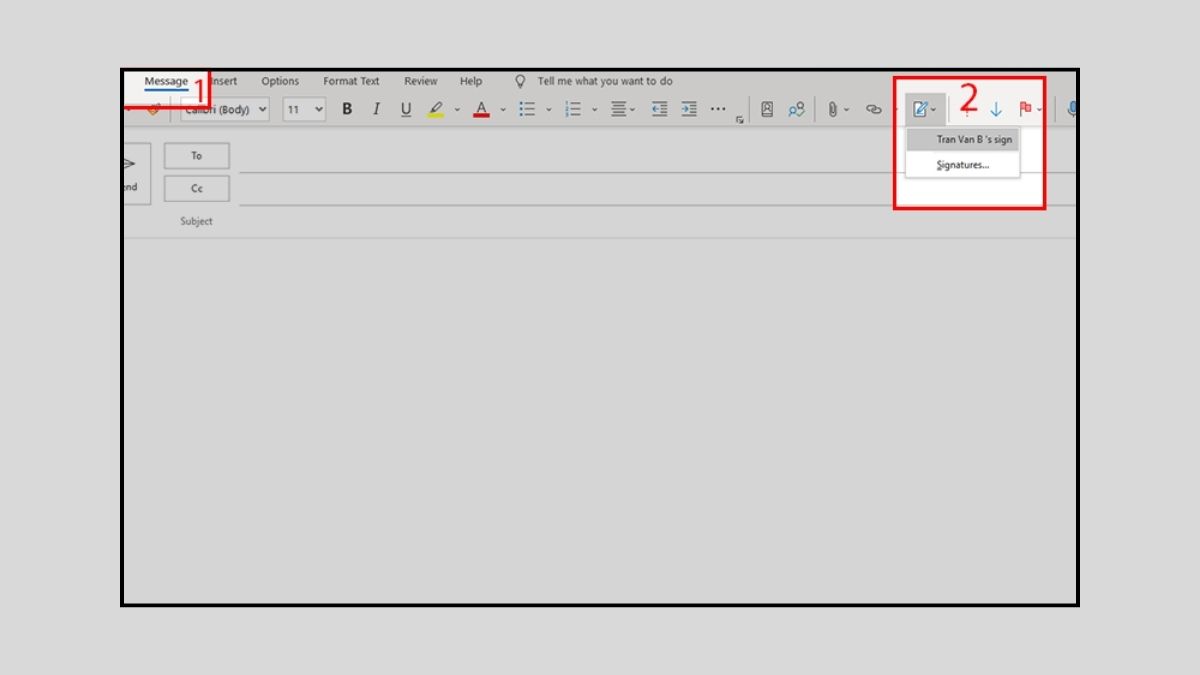 Biểu tượng Signature Outlook Biểu tượng Signature Outlook