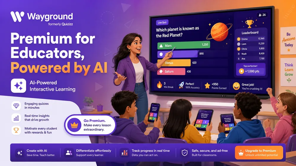 Tài khoản Wayground Individual (Quizizz) - AI giúp tạo bài giảng tương tác trong vài phút