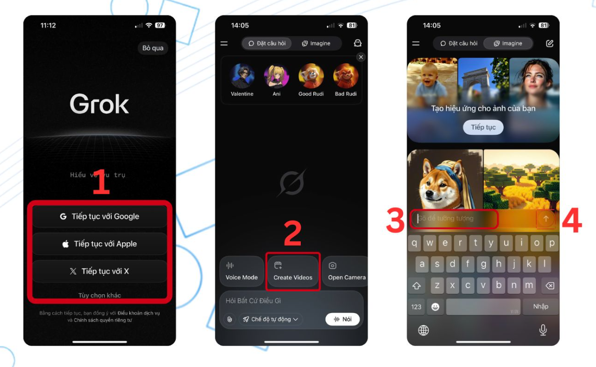 Nhập câu lệnh (prompt) để tạo video Grok AI Nhập câu lệnh (prompt) để tạo video Grok AI