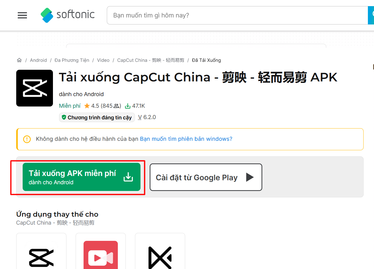 Tải CapCut China APK từ Softonic Tải CapCut China APK từ Softonic