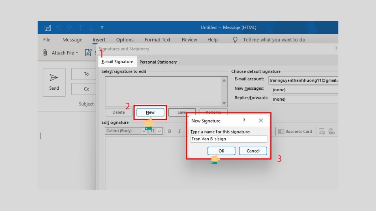 Tạo chữ ký Outlook Signatures and Stationery Tạo chữ ký Outlook Signatures and Stationery