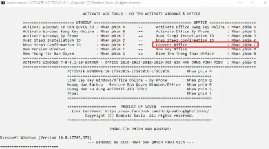 Truy cập menu chính của phần mềm Activate AIO Tools Truy cập menu chính của phần mềm Activate AIO Tools