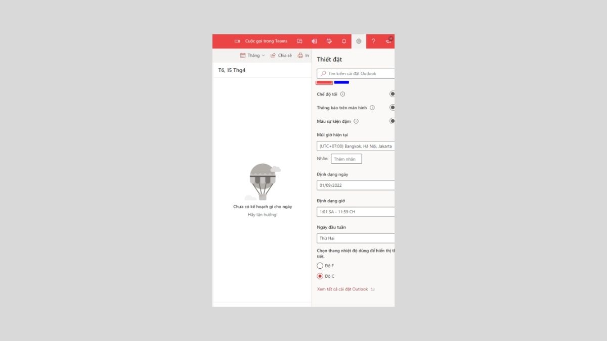 Xem tất cả cài đặt Outlook Xem tất cả cài đặt Outlook