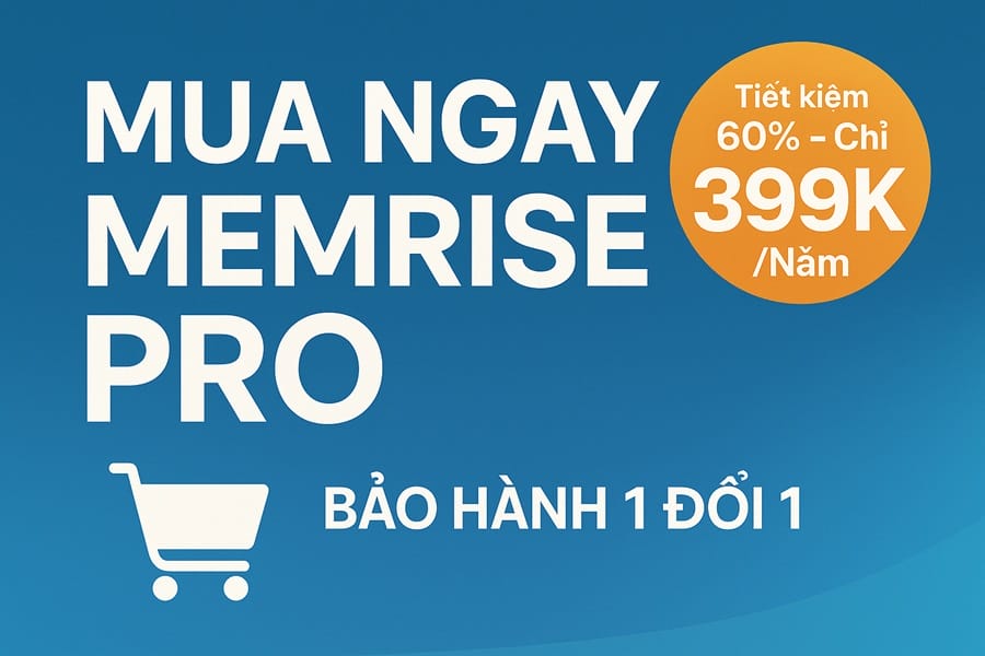 Ưu đãi Memrise Pro khi mua tại Premiumvns Mua ngay Memrise Pro 399K năm tiết kiệm 60% bảo hành 1 đổi 1