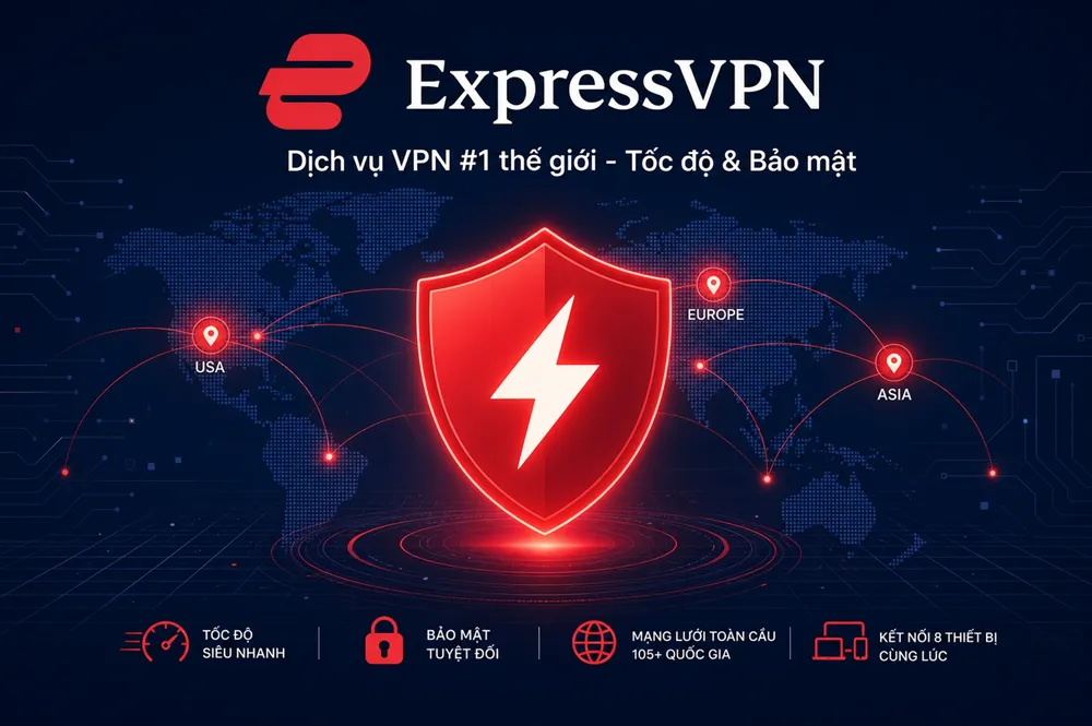 ExpressVPN - Dịch vụ VPN số 1 thế giới ExpressVPN - Dịch vụ VPN #1 thế giới về tốc độ và bảo mật, mã hóa AES-256, máy chủ tại 105 quốc gia.