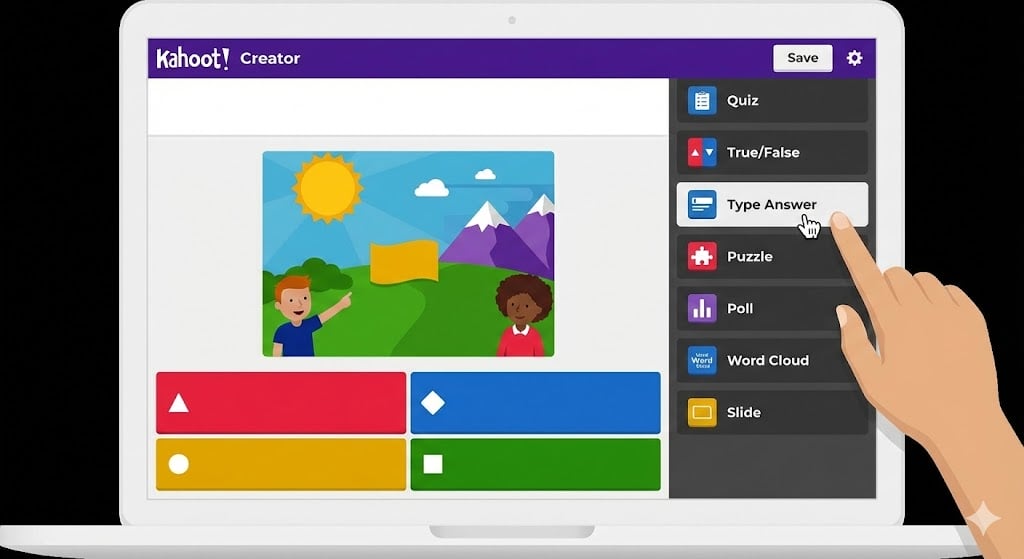 Giao diện tính năng cao cấp của tài khoản Kahoot Gold với công cụ AI tạo câu hỏi tự động.